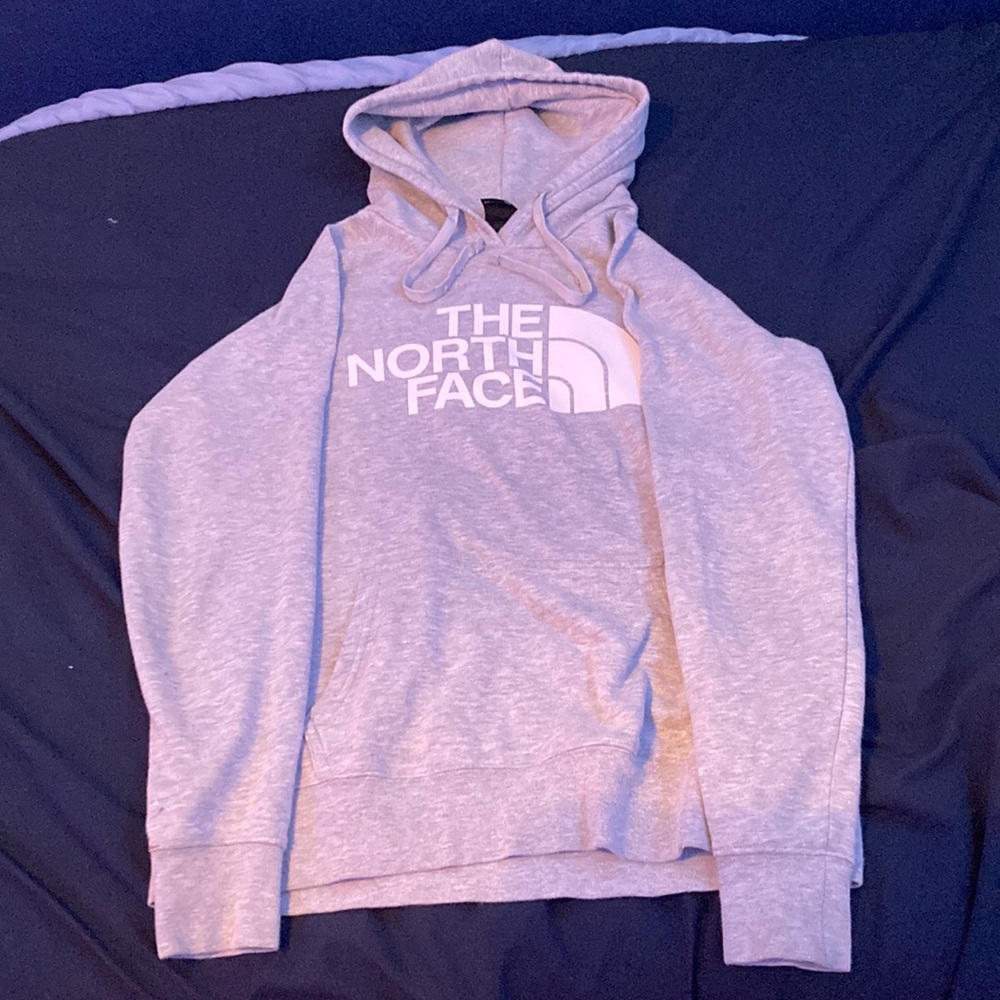 north face grey hoodie size S